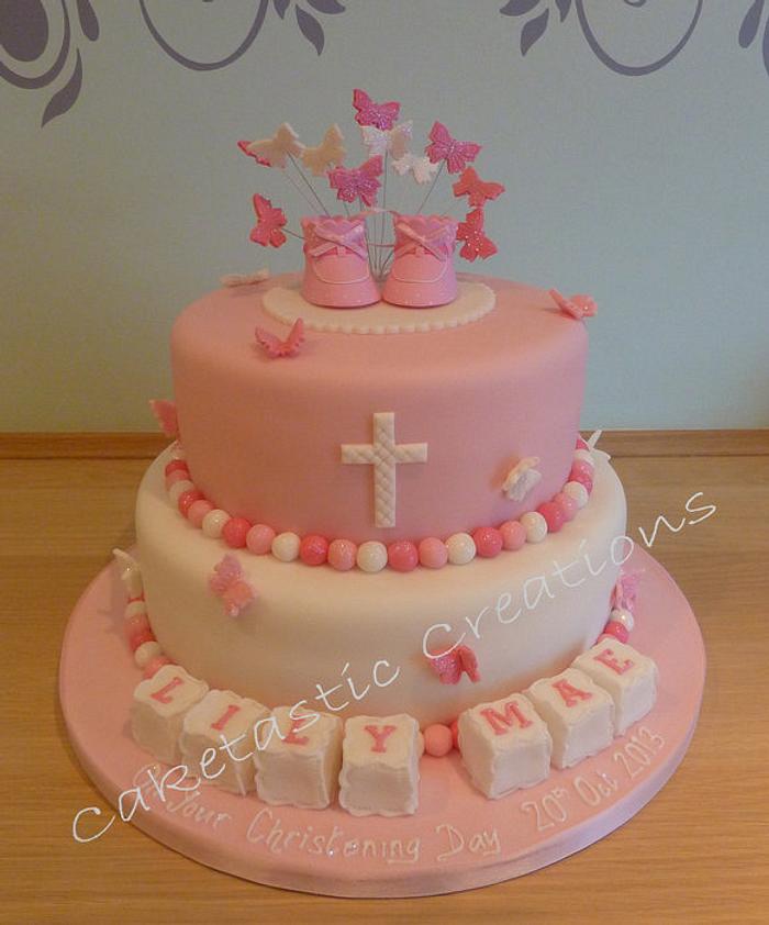 Christening cake with Butterflies