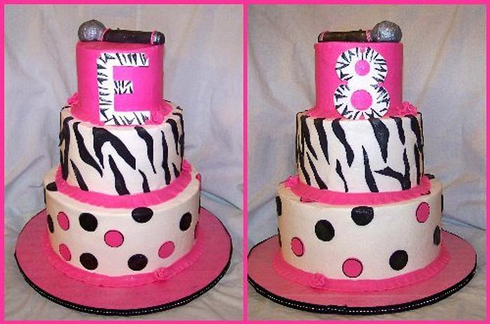 Hot pink zebra cake