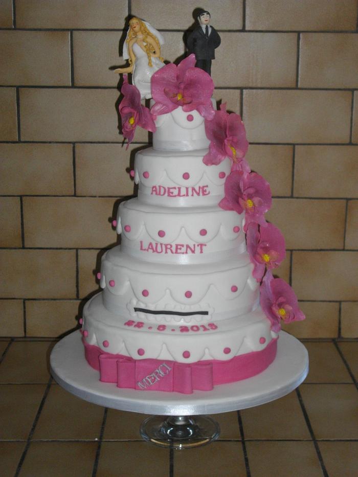 pink orchid cake