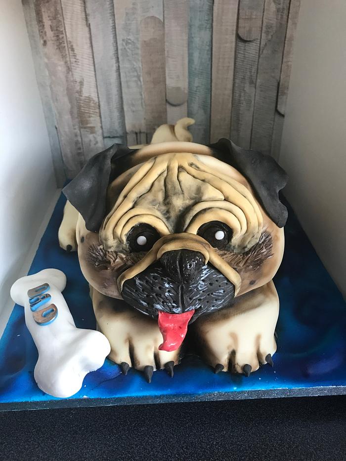 Carved dog cake 
