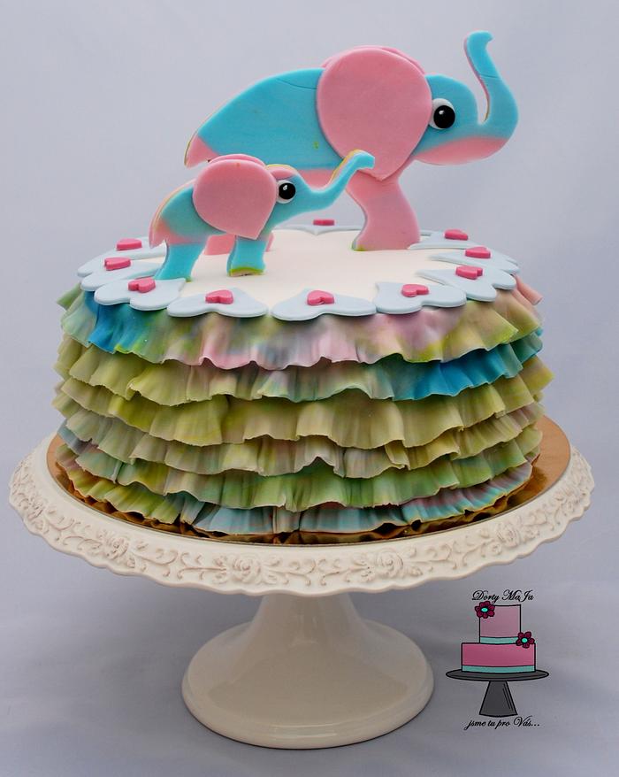 Cake with elephants for Barborka