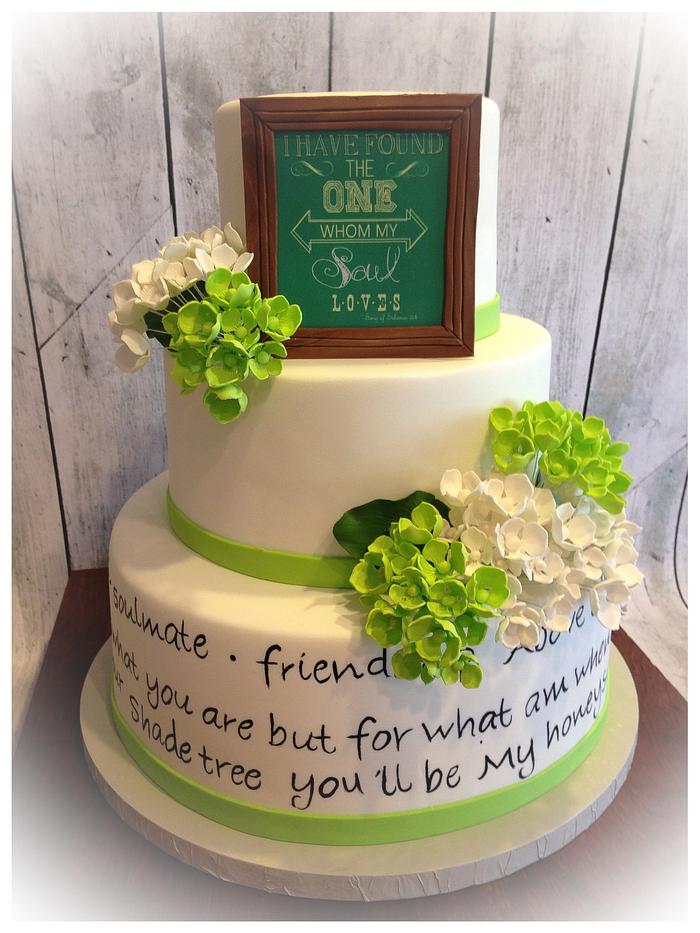 Love quotes wedding cake