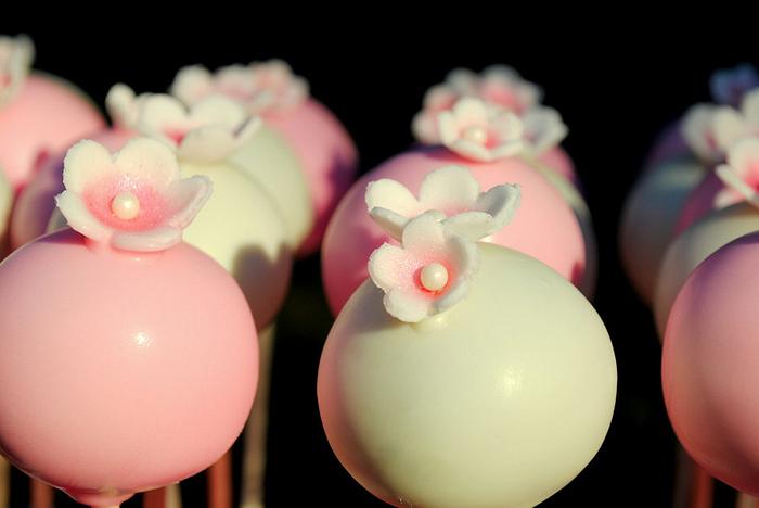 Pink and White Cake Pops