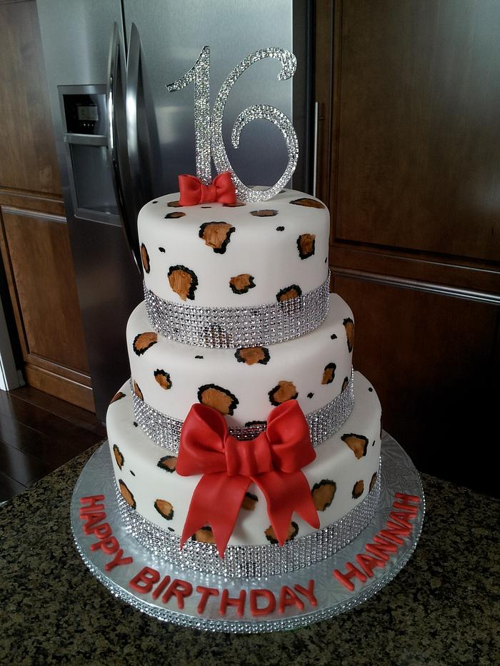 Sweet 16 Leopard print cake
