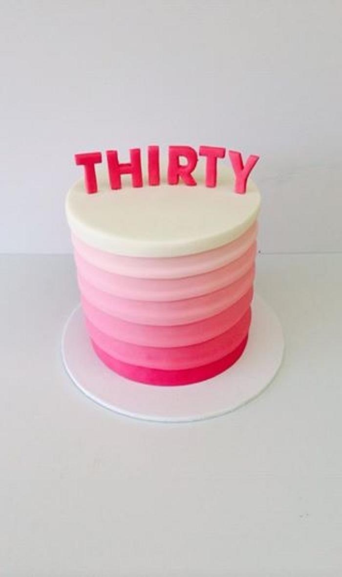 Striped Ombre Cake with Sprinkles