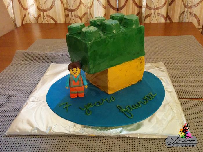Gravity Defying Buttercream Lego Cake