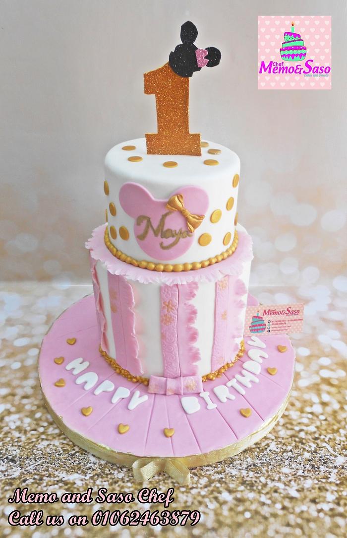 pink mini mouse cake