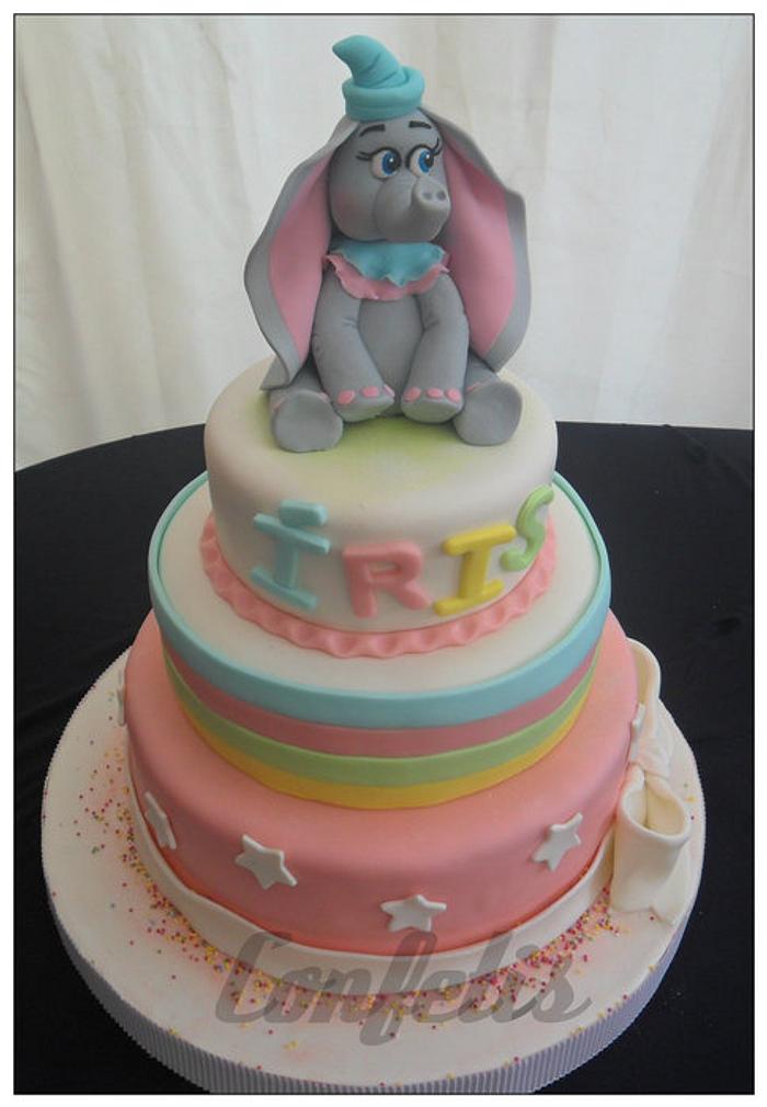 Dumbo Baptism Cake