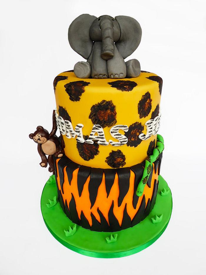 Jungle animal cake