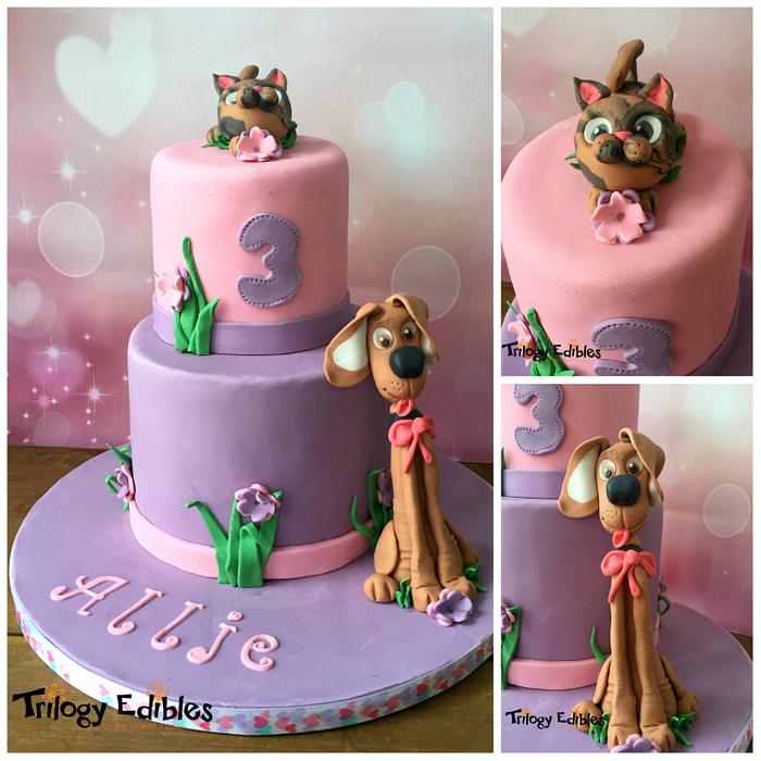 Dog & Cat birthday cake