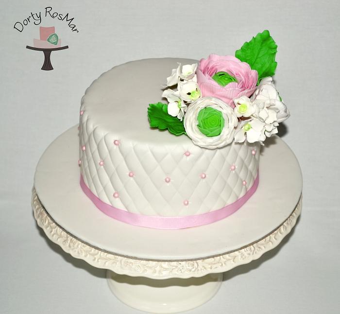 Romantic Cake with Ranunculus