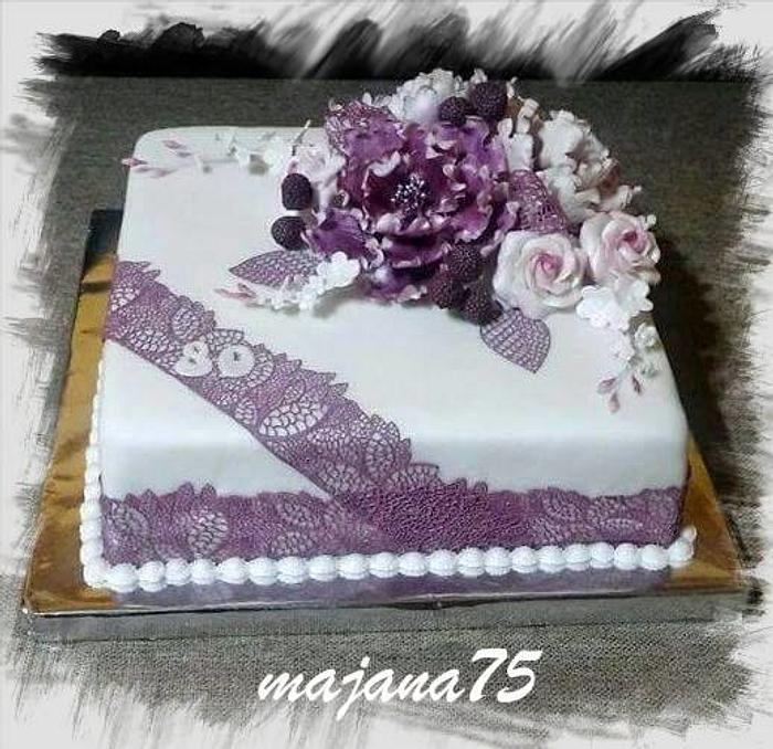 cake with flower