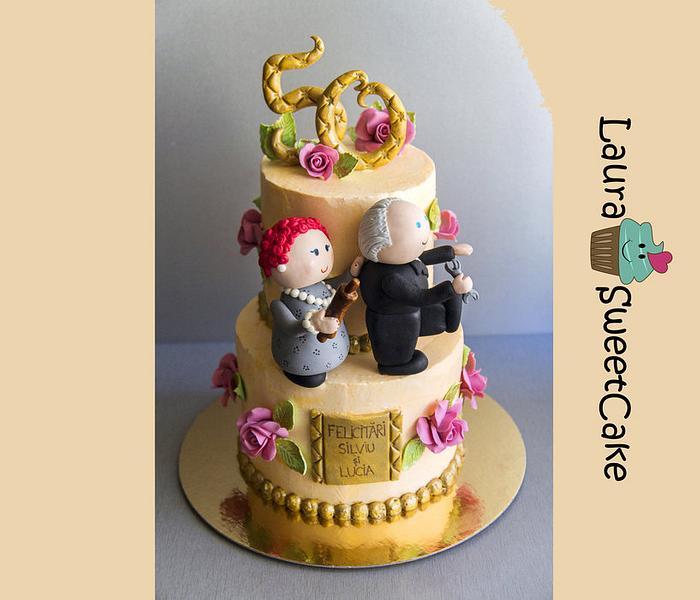 50 years of marriage Anniversary Cake