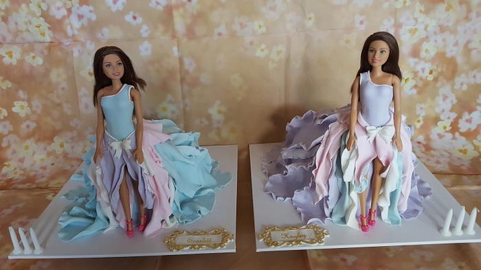 Barbie cakes for twins turning 3