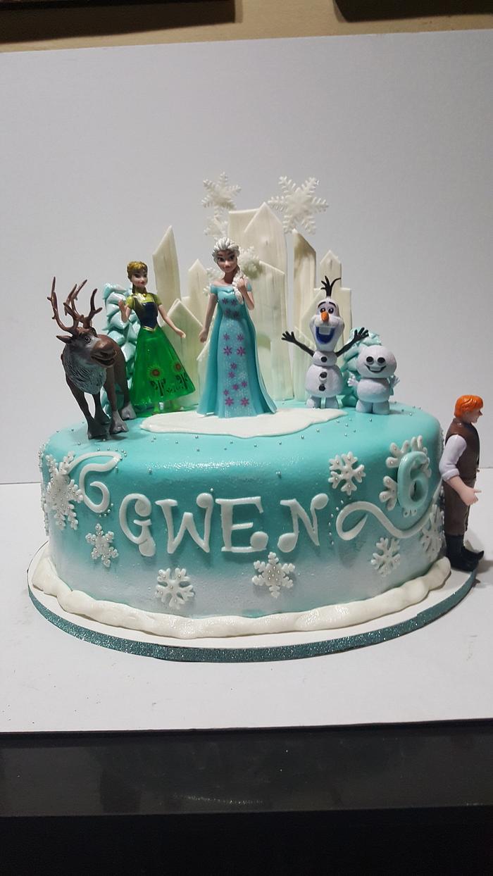 Frozen themed cake but not blue