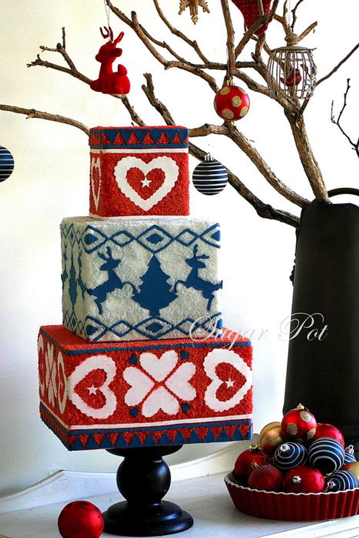 A Daggy Christmas jumper inspired cake