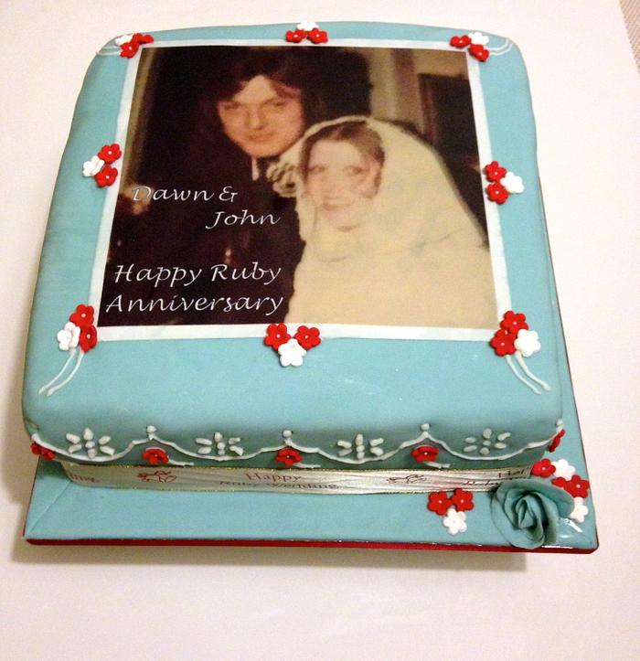 Ruby Wedding Anniversary cake