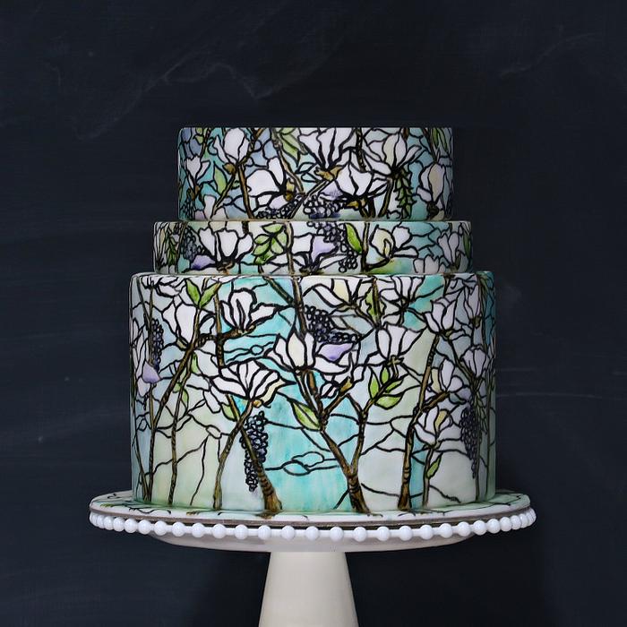Stained Glass Cake Painting by Jackie Florendo