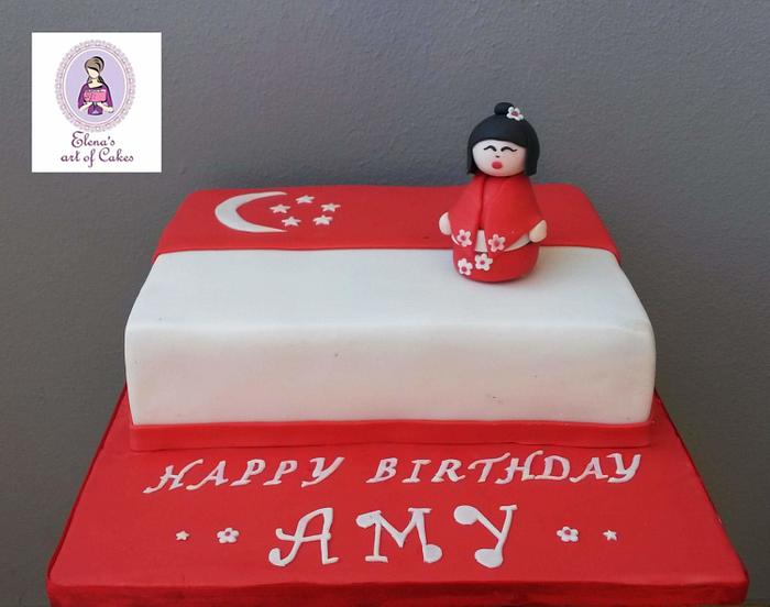 Singapore doll cake