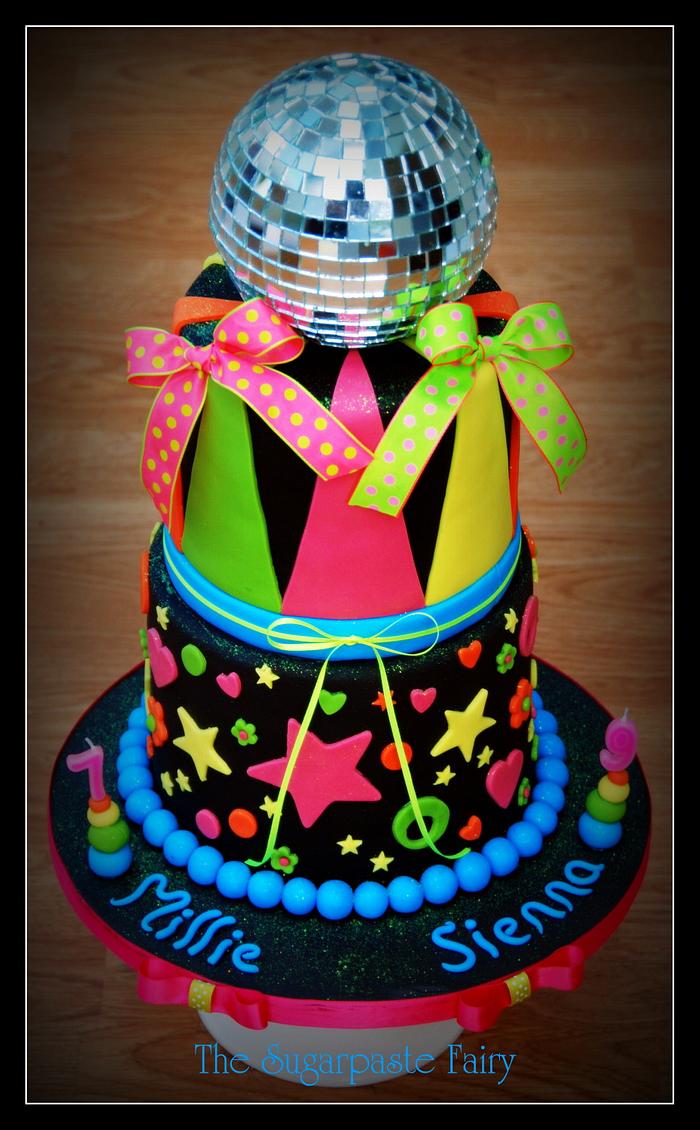 Neon Disco cake