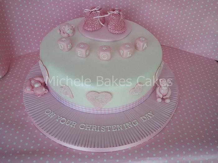 Booties and Bears Christening Cake