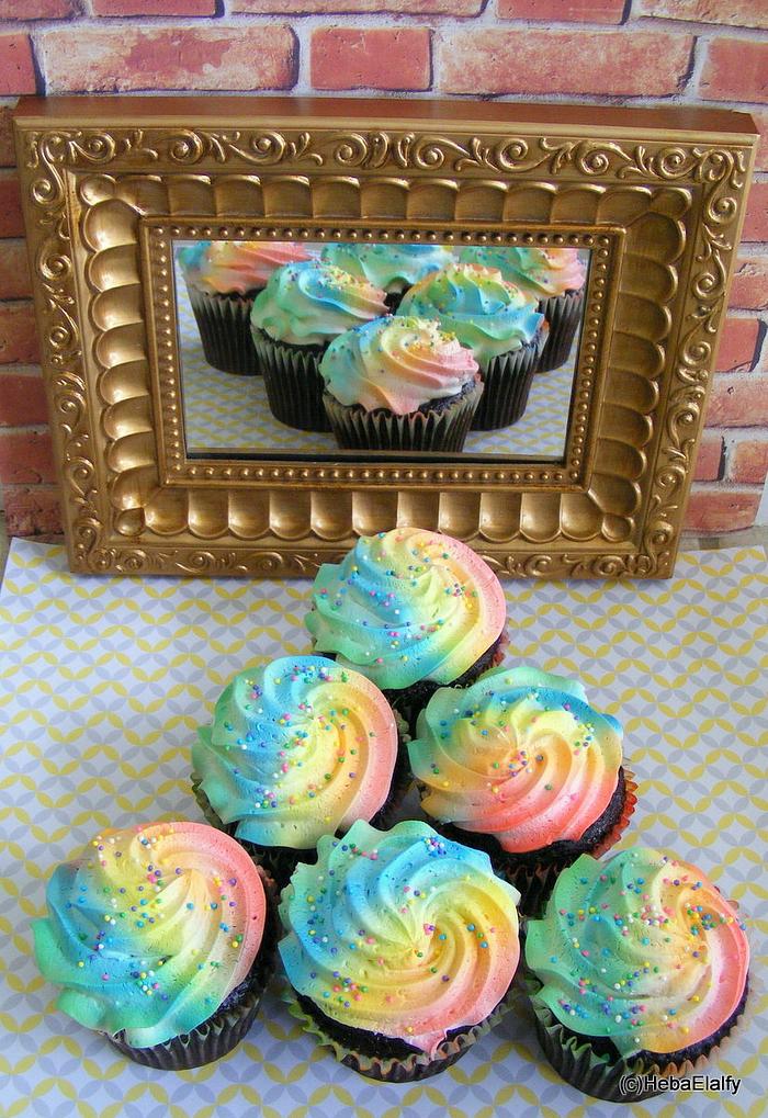 Rainbow cuppies to brighten your day!