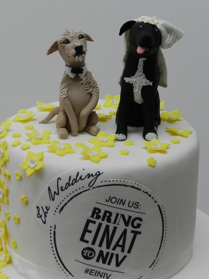 Dog lovers wedding cake