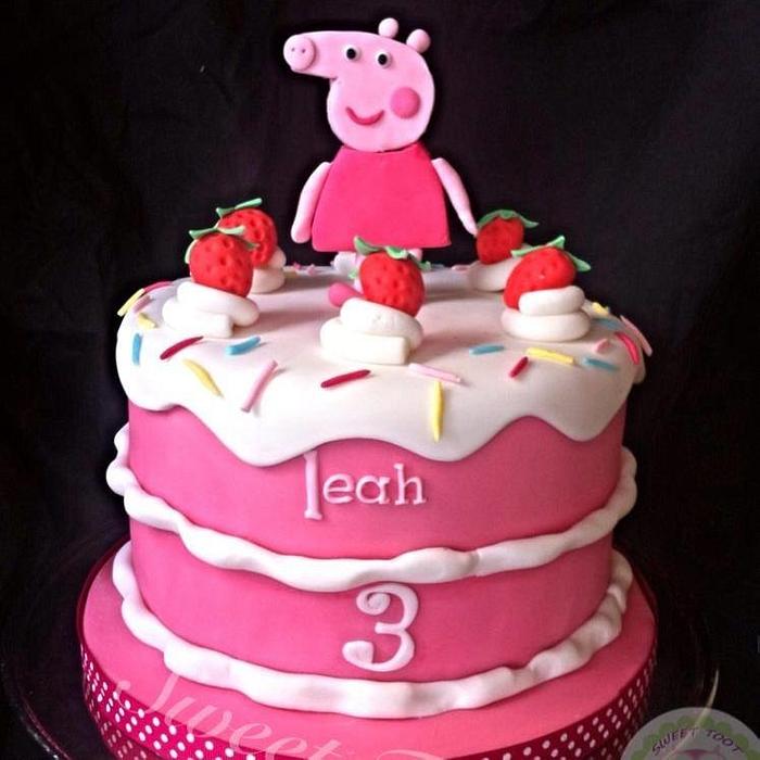 pink peppa party cake