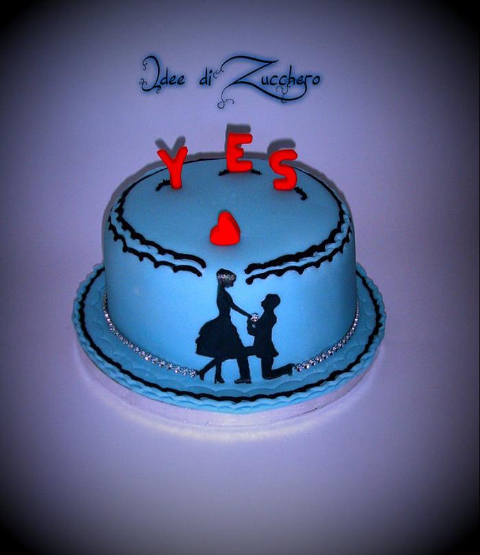 wedding proposal cake