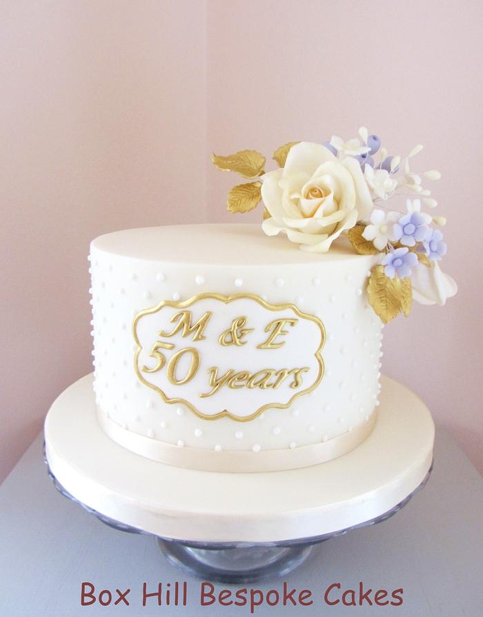 Golden Wedding Anniversary Cake.