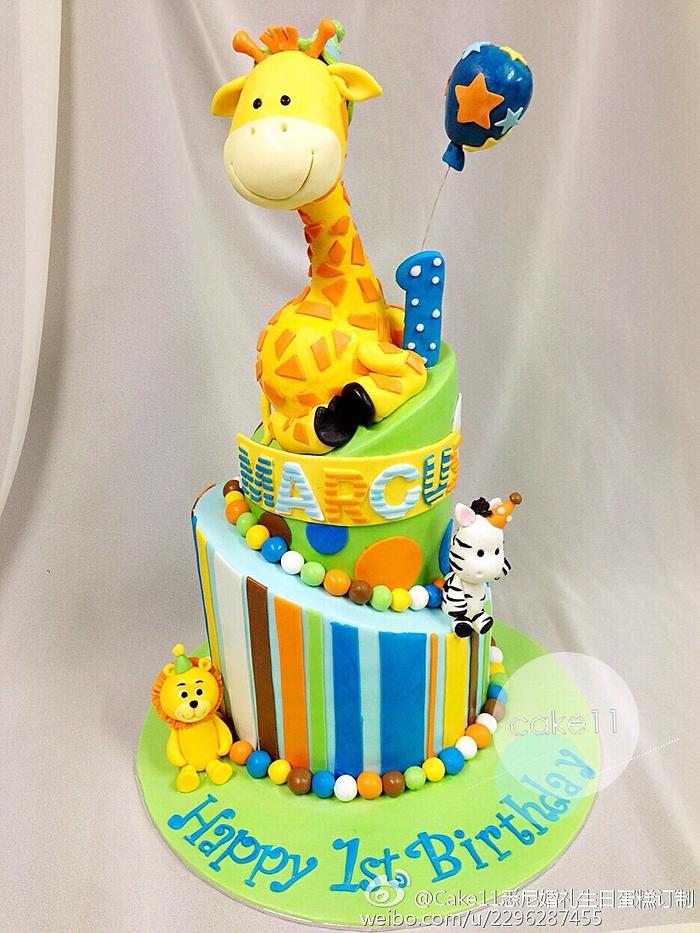 Animals theme cake