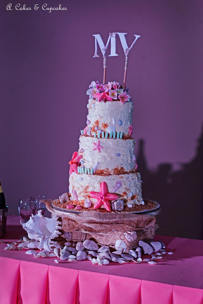 Beach wedding Cake