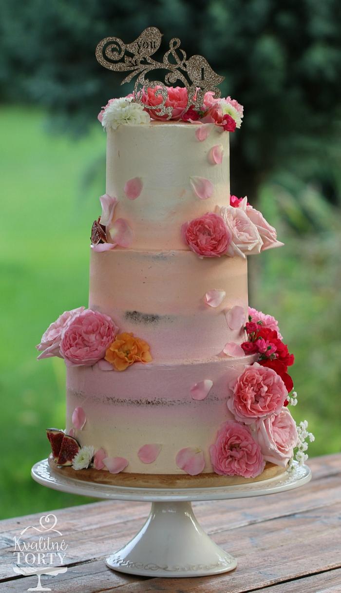 naked wedding cake : 