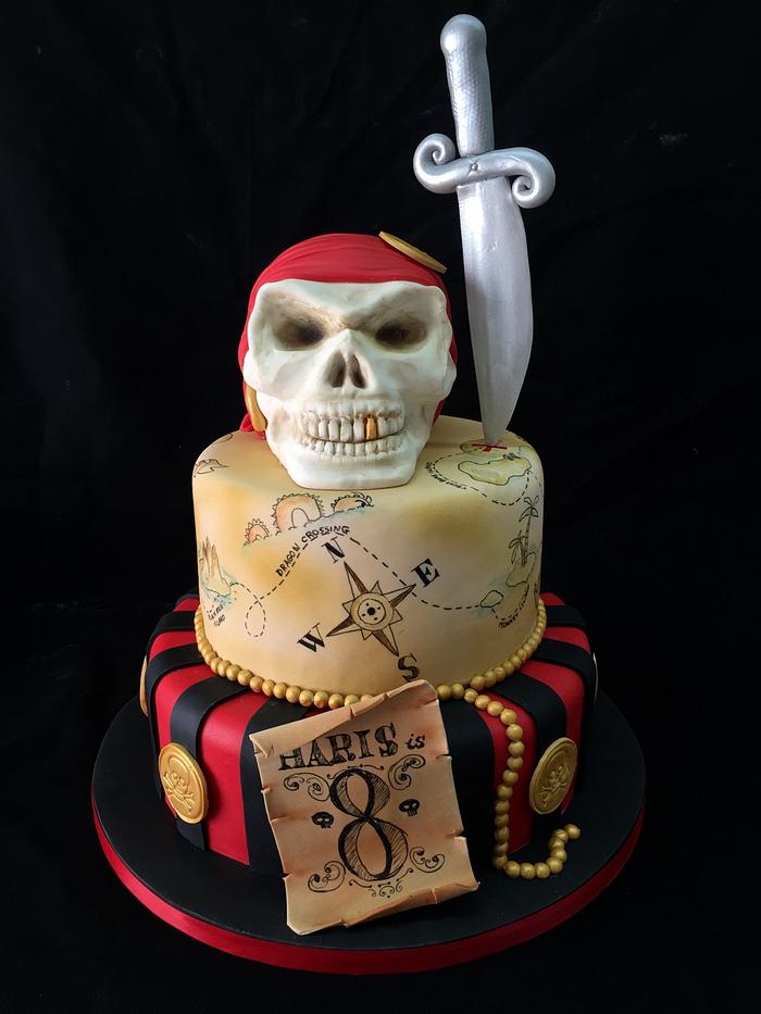 Pirate theme birthday cake