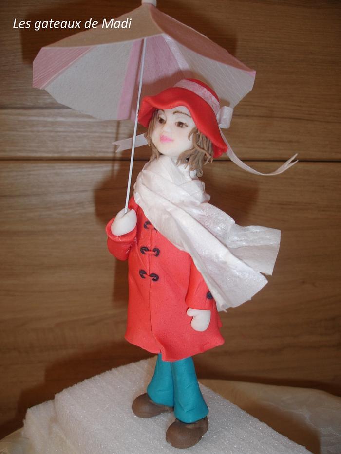 Fille avec parapluie. Girl with umbrella 