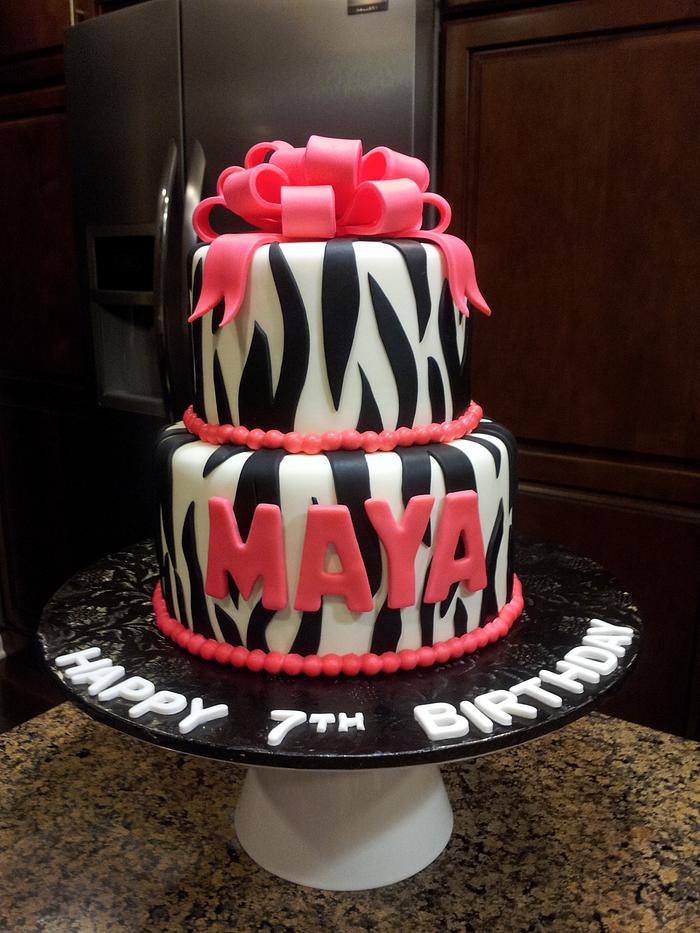 Zebra print cake