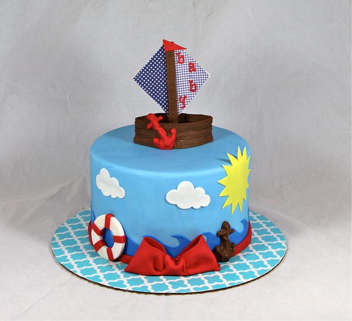 nautical theme baby shower cake