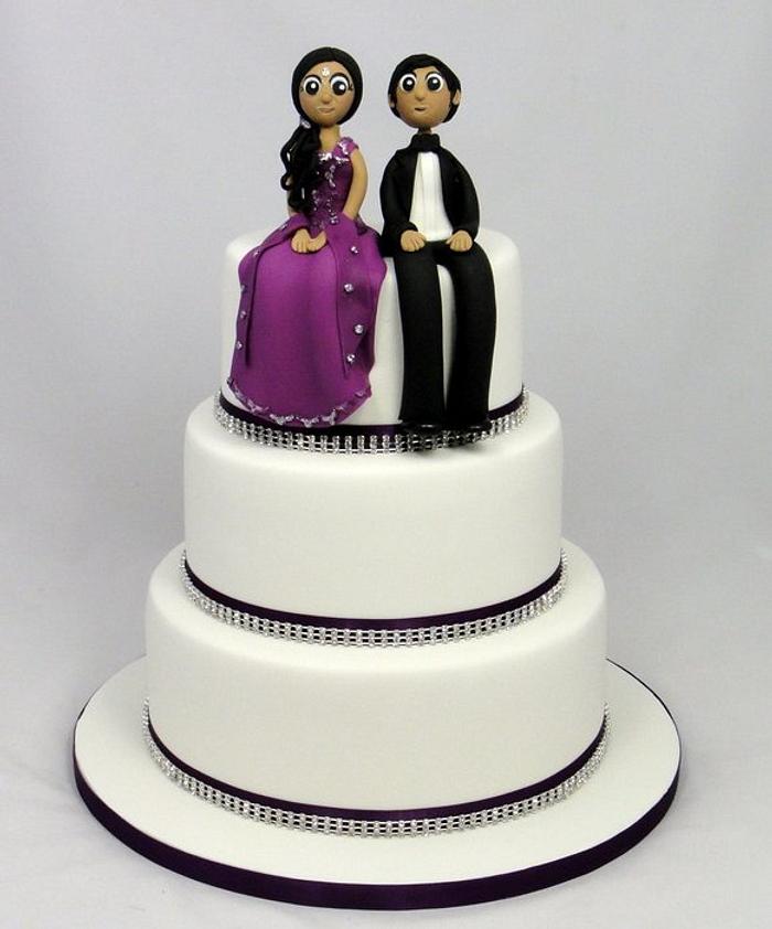 Indian Bride & Groom Wedding Cake