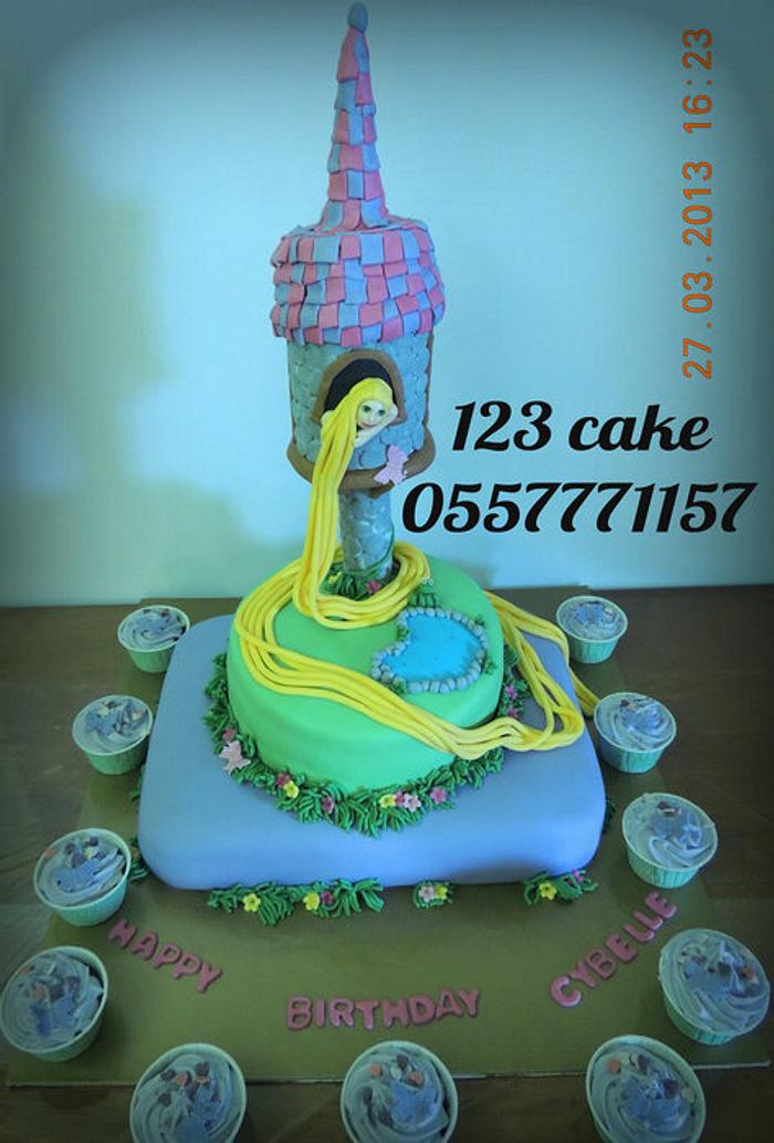 Rapunzel Tangled cake