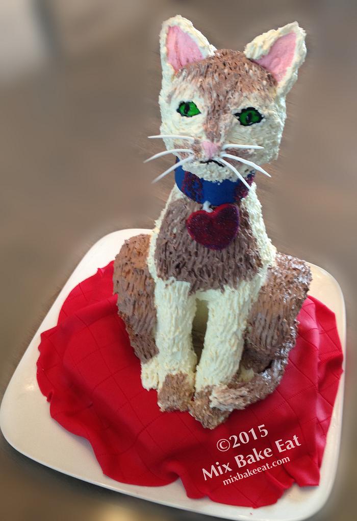"A Cat Cake" she said... "A Cat Sitting Up" she said... "Oh, And With Jewelry"