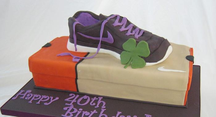 Nike trainer, box and shamrock for a 40th 