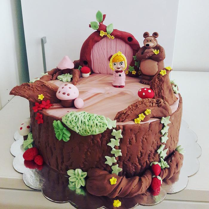 masha and bear cake