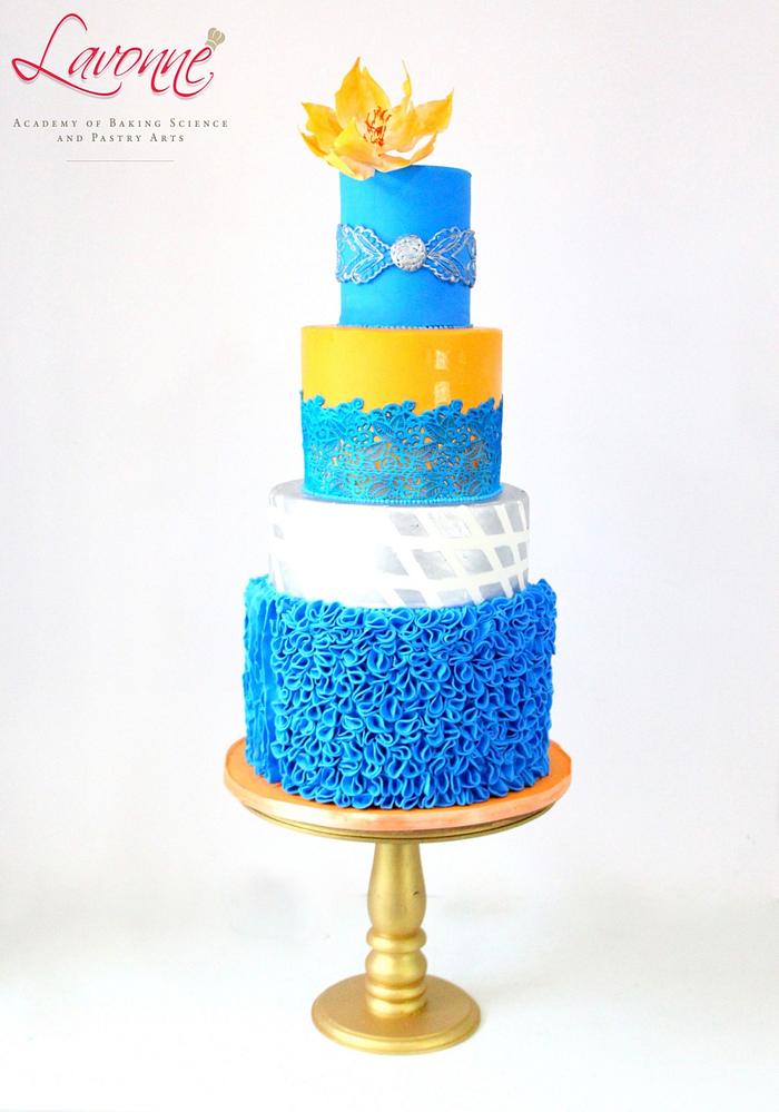 Mystique Blue Wedding Cake