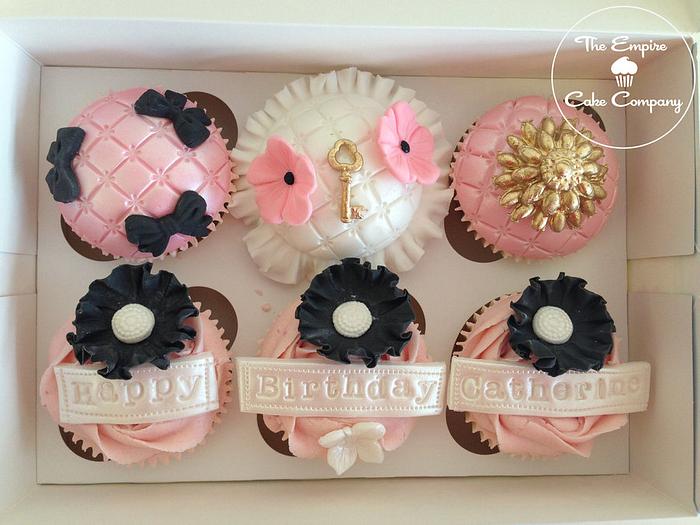Black and pink cupcakes