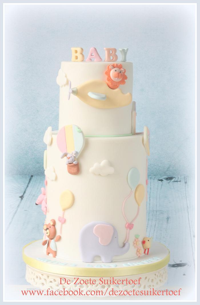 Sweet baby shower double barrel cake
