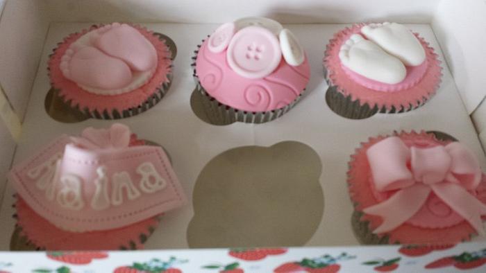 Christening cupcakes