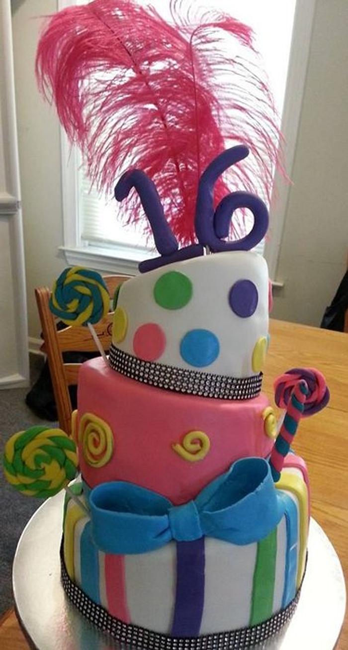 Sweet 16 Whimsical cake