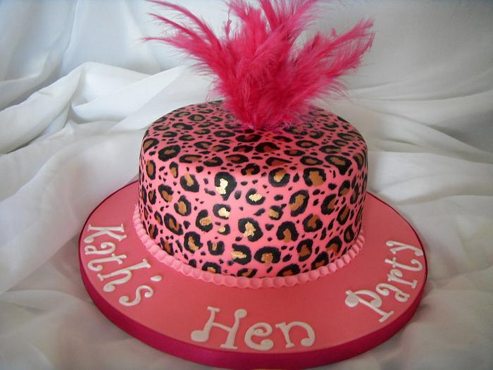 Leopard Skin Print Hen Party Cake