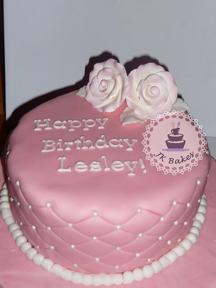 Pink quilted pearl cake