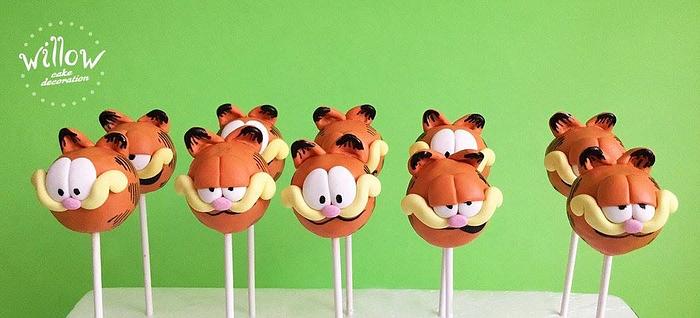 Garfield cake pops